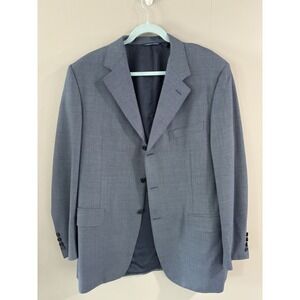 Canali Made In Italy men 100% wool blazer blue sport coat IT 54 US 44